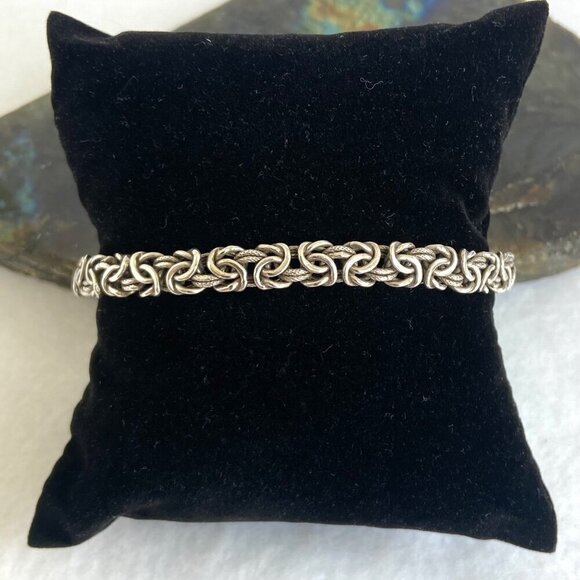 Sterling Silver 925 AK Turkey 6MM Byzantine Birdcage Link Chain Bracelet 7.5" - Picture 5 of 16